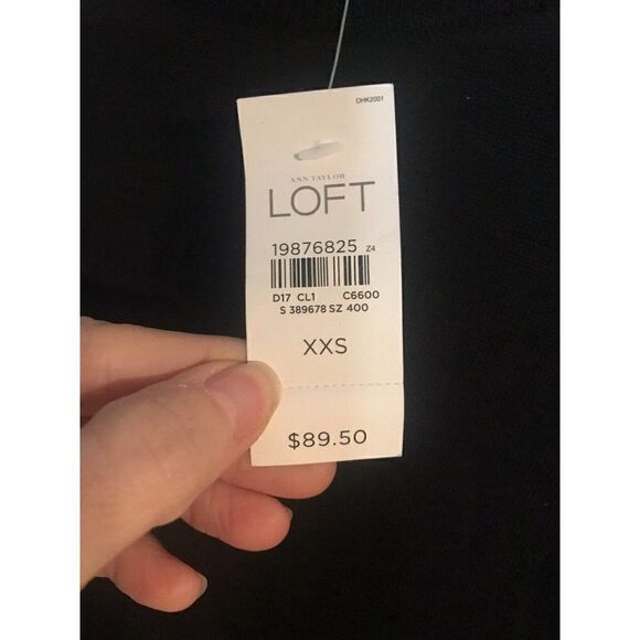 Ann Taylor Sz XXS Black Sheath‎ Knit Sweater Dress Wool Blend NWT.   G - Picture 3 of 5